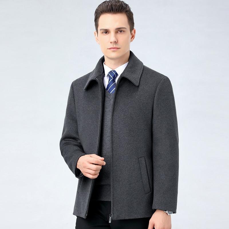 

Пальто шерстяное мужское большого размера со съемной подкладкой, зимнее утолщенное кашемировое пальто, мужская шерстяная куртка 165