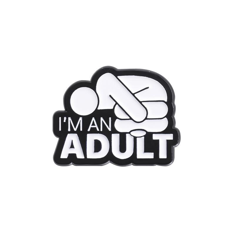 Functional Stylish And Cartoon Character Pin With Unique English Phrase For Wear Everyday
