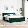 Ottoman Bed with Mattress Dark Green 160x200 Cm Velvet