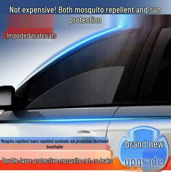 Car Window Mosquito Net and Sunshade Curtain for Sedans