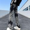 Jeans tinti in cravatta modello Hip Hop da uomo Pantaloni casual alla moda Pantaloni da strada coreani Pantaloni larghi da uomo oversize