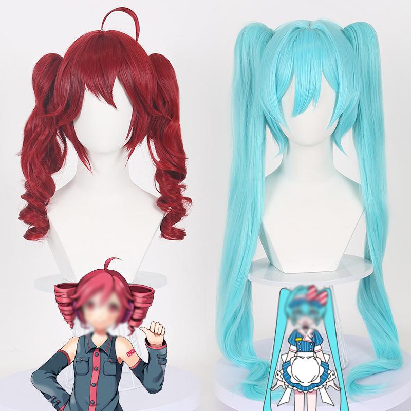 Anime Kasane Teto Červená Cosplay Paruka Tepelně Odolné Syntetické Vlasy Idolové Vystoupení Maškarní Cosplay Rekvizita