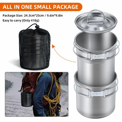 Set mit 2 stapelbaren Campingbechern aus Edelstahl mit Aufbewahrungstasche. Tragbare Kaffeetasse mit Faltfunktion