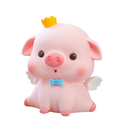 Cartoon Pig Vinyl Piggy Bank, Shatterproof Coin Cash Storage Container, Children Money Saving Box Decoration, Girls for Boys Girls M B