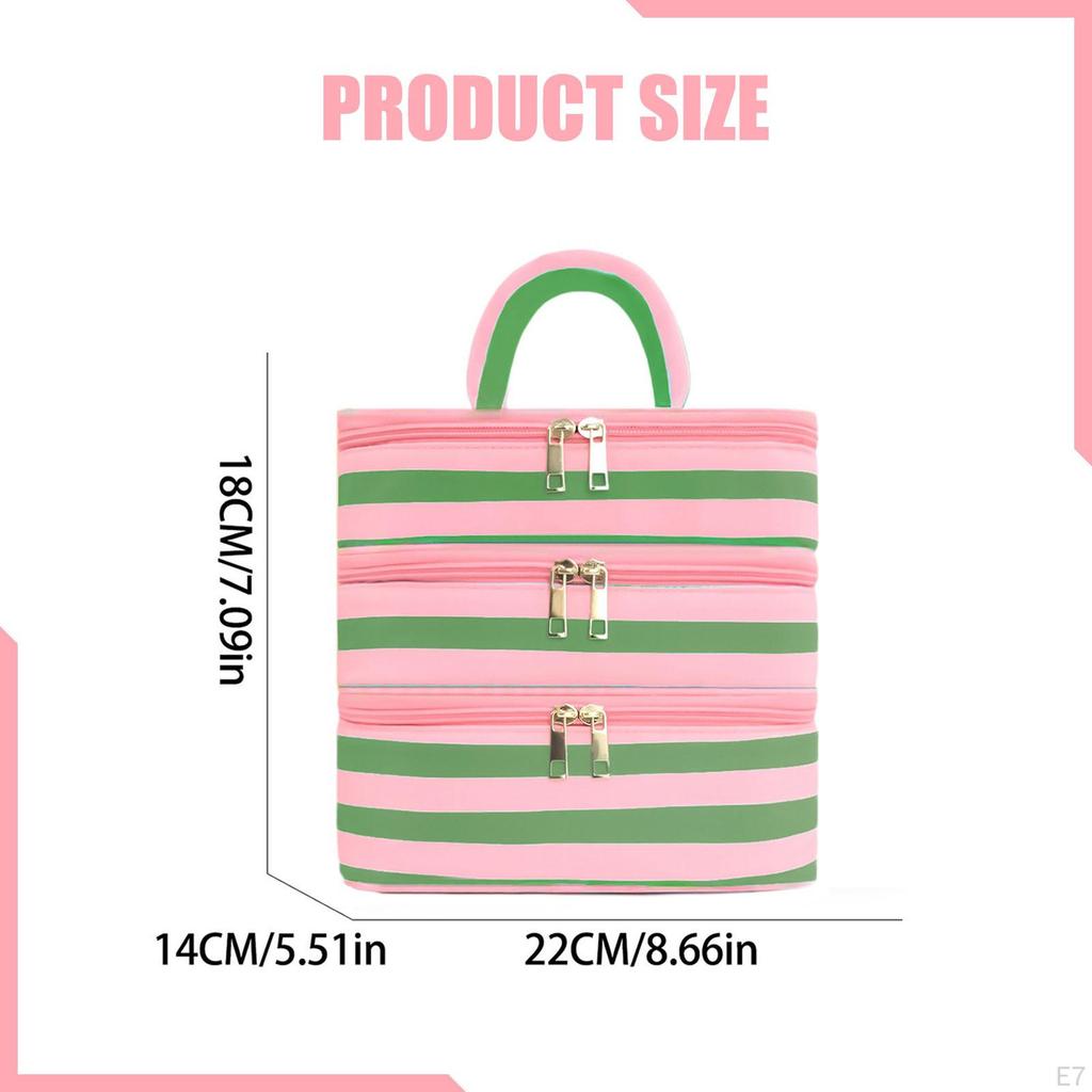 Toiletry Bag Bathroom Cosmetic Organizer Waterproof Compact Multifunctional Carrying Case Women