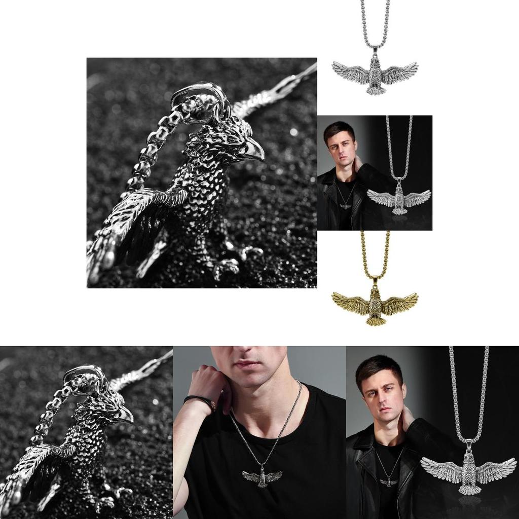 Stunning Titanium Steel Eagle Pendant Necklace For Men Vintage Hip Hop Style Jewelry