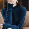 Autumn and Winter Women's Knitwear Half High Neck Bottom Shirt Tops Solid Color Sweater Pullover Sweater