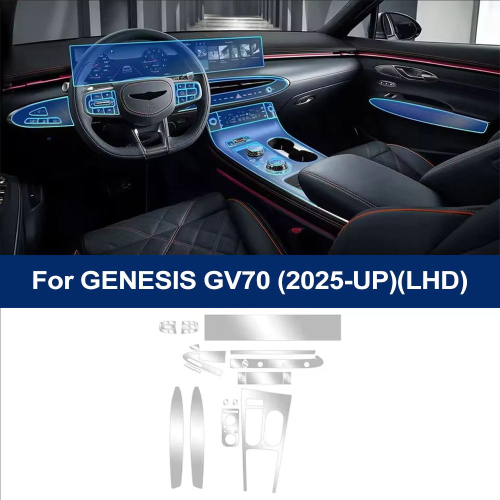 

Car Interior Anti-scratch TPU Film for Genesis GV70 2026 Center Console Dashboard Navigation Pre-cut PPF Film Auto Accessories