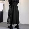INCERUN Men Print Gothic Pleated Apron Style Irregular Layers Skirt Pants