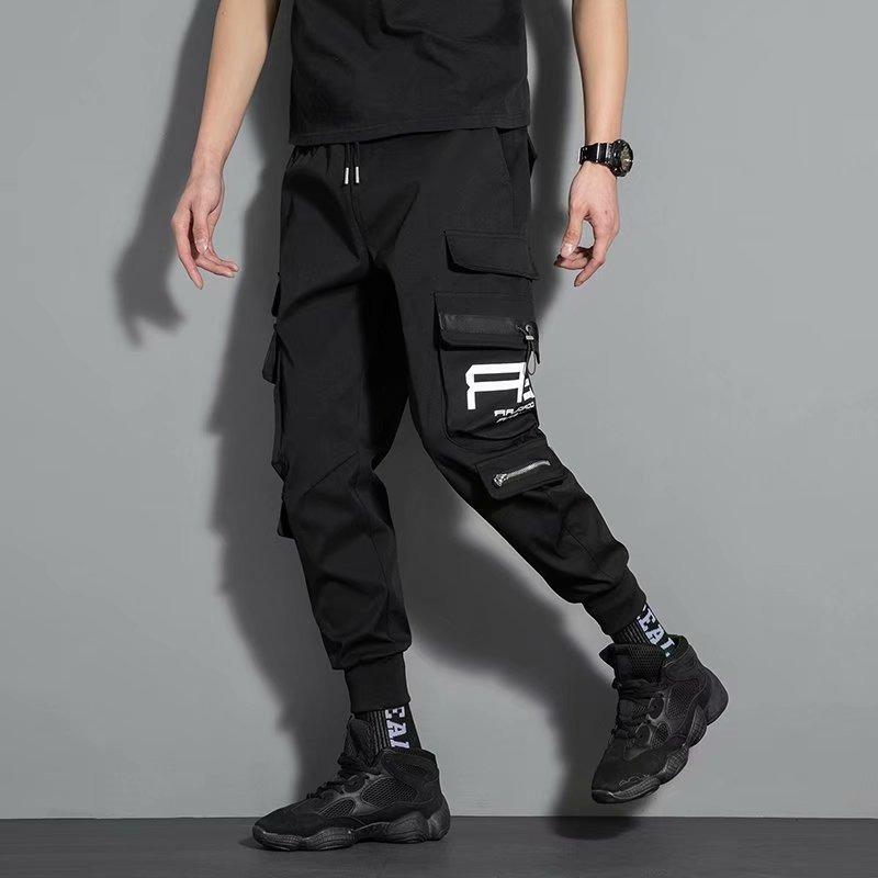 Frühling und Sommer Dünne Hosen Herren Locker Leggings Arbeitskleidung Trendige Overalls Trend Vielseitig