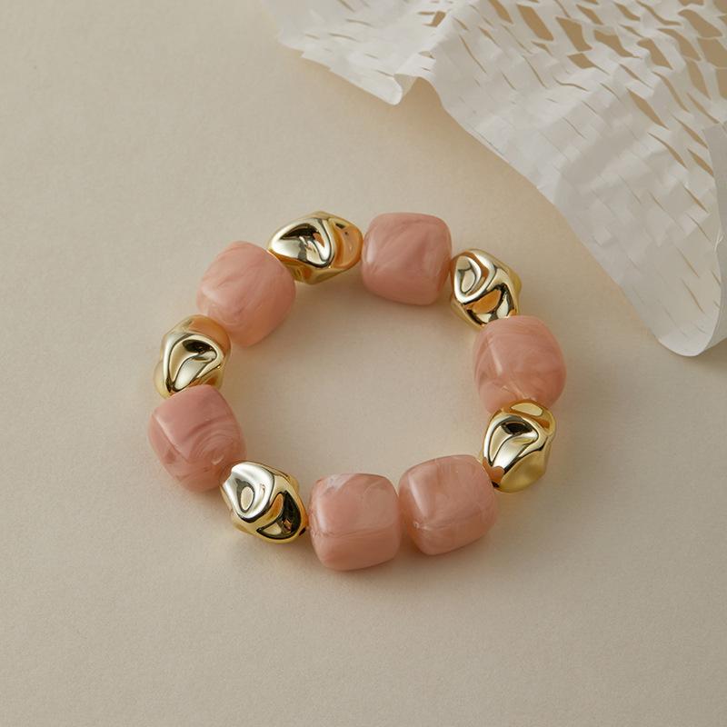 Colar Pulseira de Contas Irregulares em Acrílico para Mulheres Bangle Geométrico Bohemia Feito à Mão Acessórios de Joias para Casal