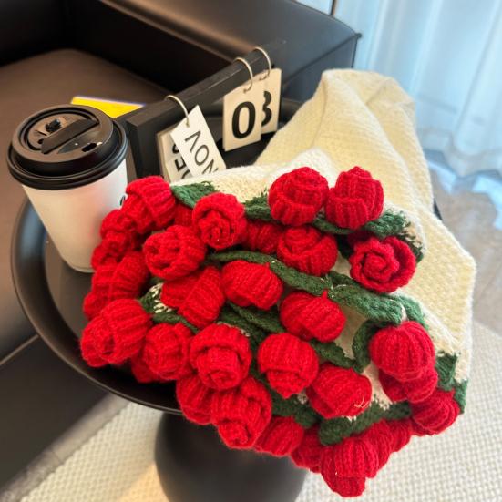 Rose Bouquet Blanket Handmade Crocheted Rose Blanket Floral Design Throw Blanket