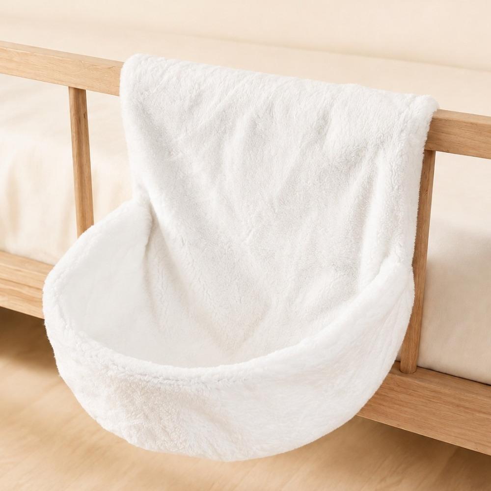 Semicircle Hanging Cat Bed Warm Plush Plush Sleeping Nest Cat Sleeping Bag Balcony Railing