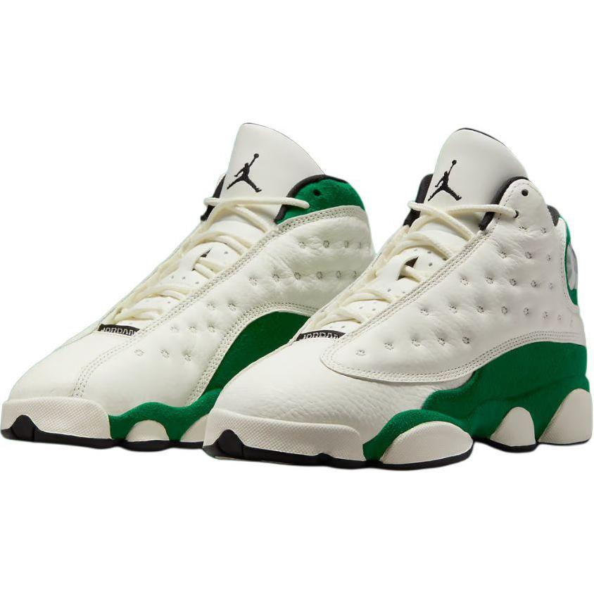 Air Jordan 13 Retro GS Sail Pine Green Kids Sneakers Cream Black HQ0780-103