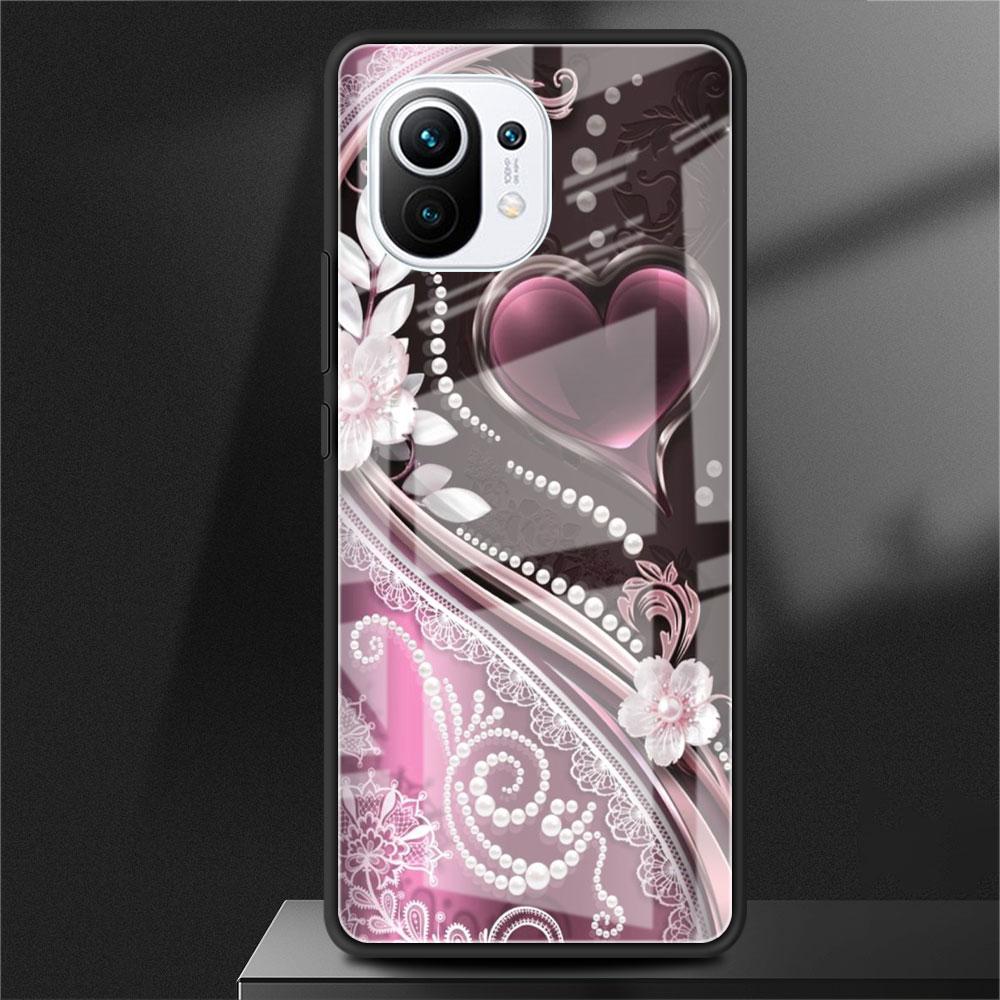 

Стеклянный чехол с бантом для Xiaomi Poco X3 NFC 11 Lite 11T F3 M3 для Redmi Note 11 10 9 8 Pro 10S 9S 9A 9C, чехол для телефона Xiaomi Mi 11 Lite