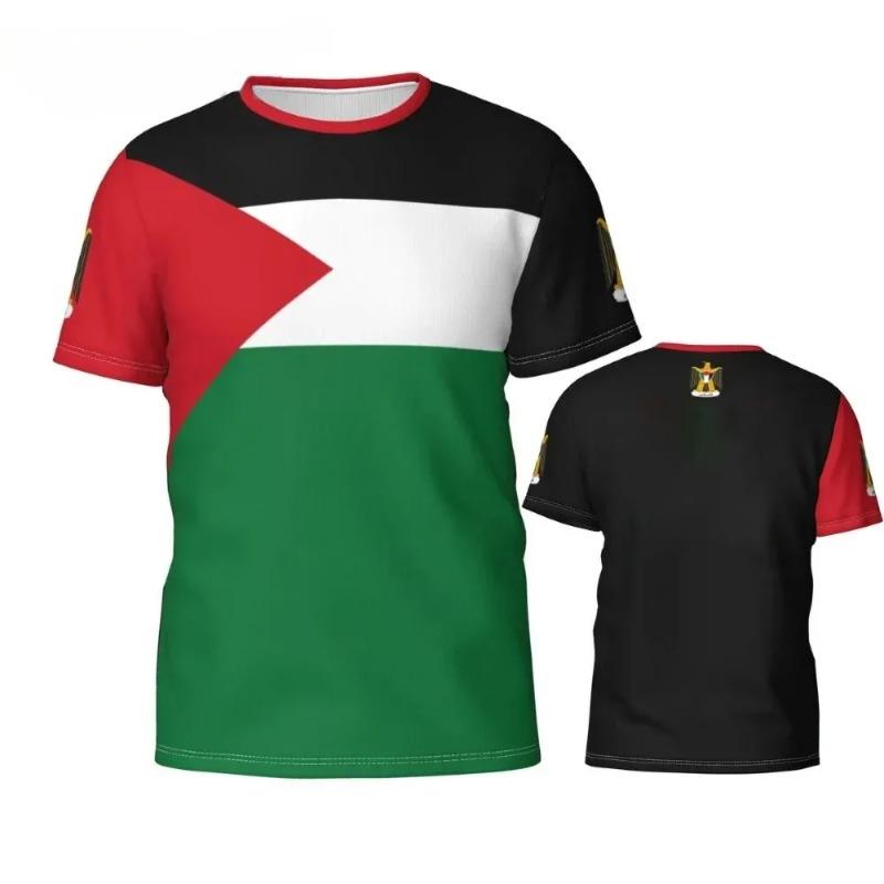 T-shirts 3D Insigne Drapeau Palestinien Vêtements Unisexe Mode Décontractée Extérieure T-shirt Cadeaux Journée Nationale Vêtements Haute Qualité