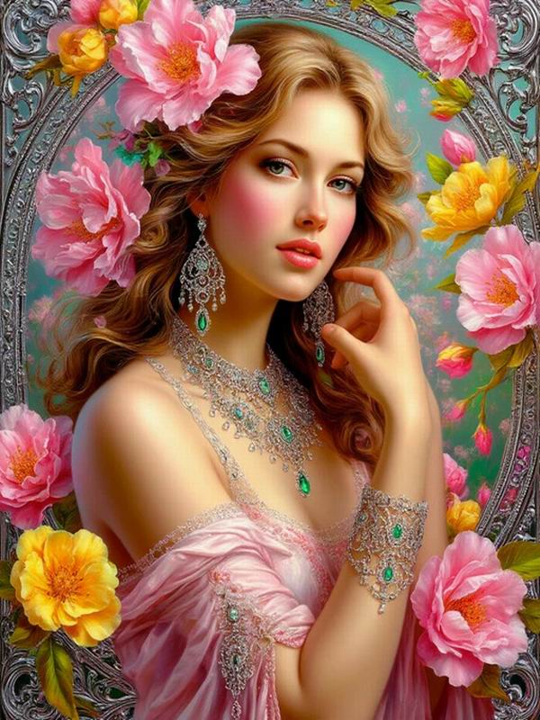 Diamantmalerei Neue Kollektion Sexy Frauen Blume DIY Voll Strass Stickerei Schöne Göttin Mosaik Kreuzstich-Kits Wanddekor