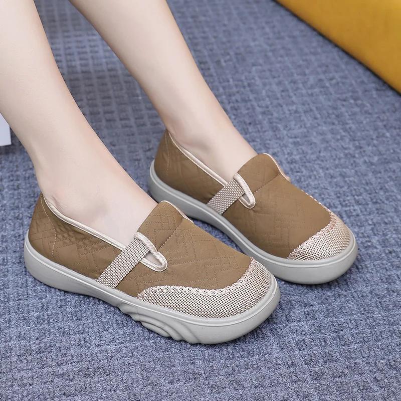 Fashion 2025 Hot Style Old Beijing Cloth Shoes for Women Lightweight Comfortable Thick-soled Anti-slip Lazy's Casual Shoe