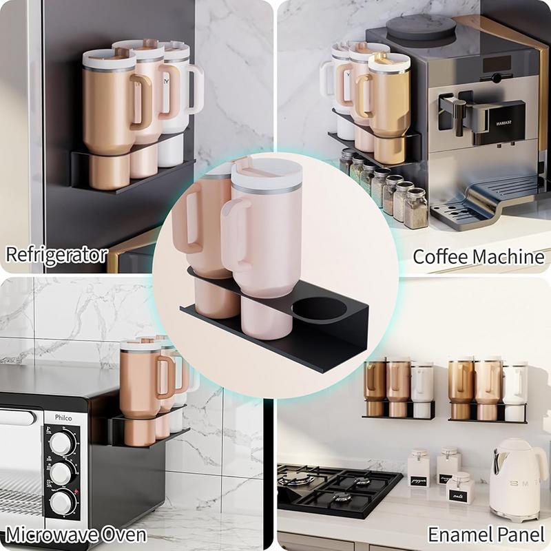 Magnetisk mugghållare,Magnetisk muggförvaringsställhållare för kylskåp för Stanley-mugg vattenflaska tumlare hållare hylla organizer