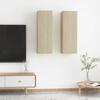 VidaXL TV Furniture 2 Pcs Sonoma Oak 30.5x30x90 Cm Engineered Wood 803351