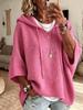 2026 Women's Knit Hooded Sweatshirt - Autumn Woolen Loose Fit