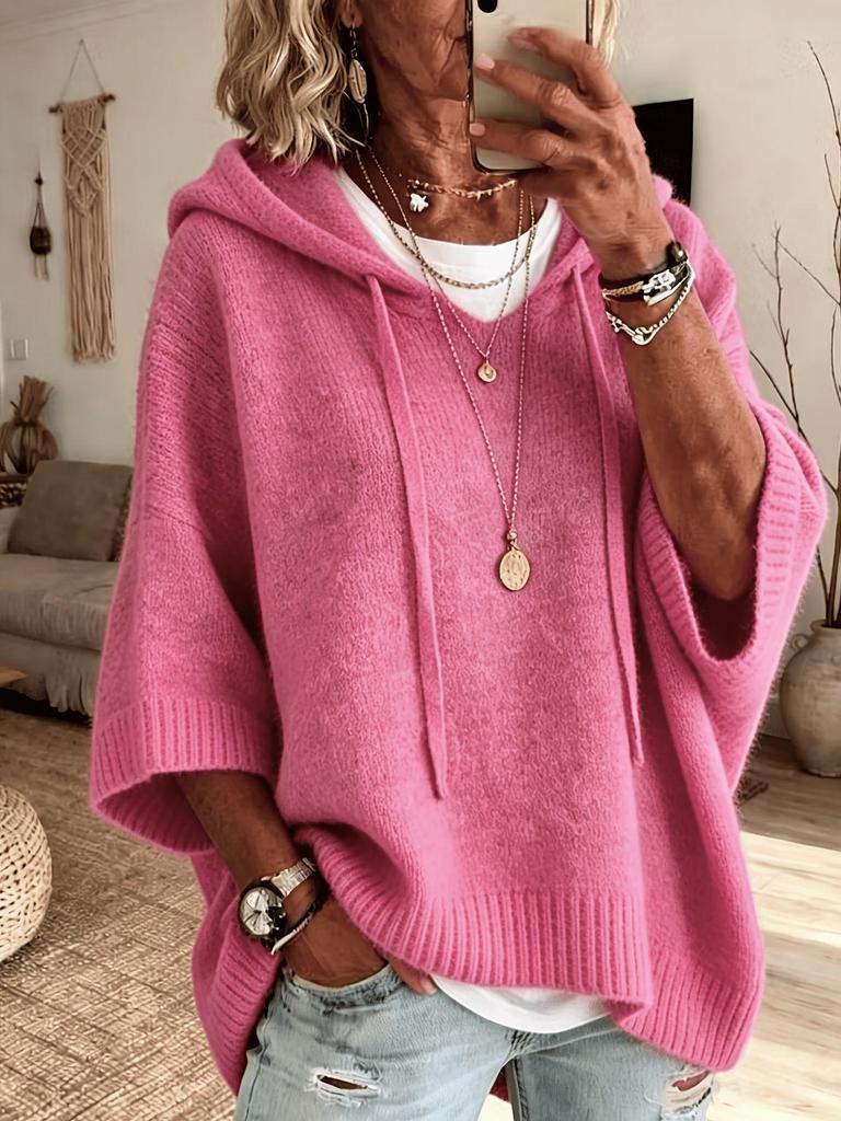 2026 Women's Knit Hooded Sweatshirt - Autumn Woolen Loose Fit