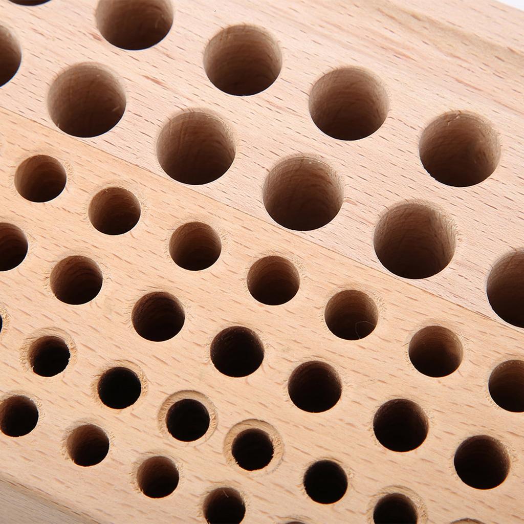 98 Holes Leather Craft Tool Wood Rack Wooden Punch Tool Stand Holder Organizer