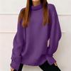 Women's Fashion Solid Color Long Sleeved Round Neck Pullover Casual Sweatshirt Top