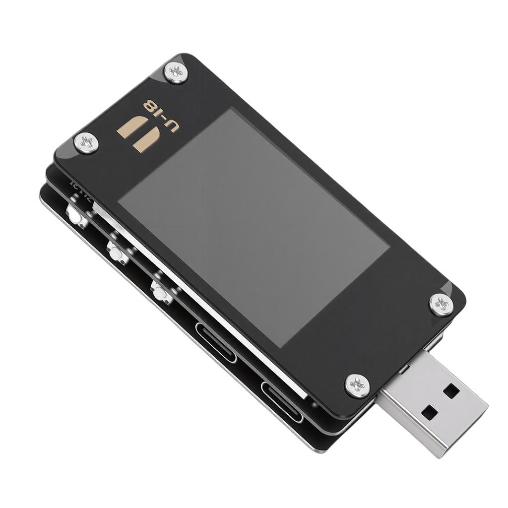 USB Tester 6.5A Voltage Current Power Detector USB Multimeter with 1.77 Inch LCD Screen Support for PD2.0 PD3.0 QC2.0