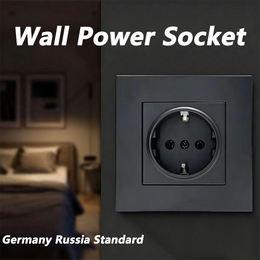 Modern EU Standard Wall Power Plastic Frame Single Electrical Wall Plug Wall Electric Sockets Germany Russia
