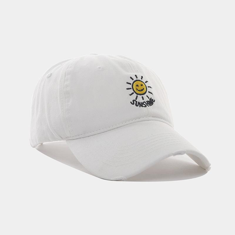 Nouvelle casquette de baseball lavée de haute qualité, petite broderie soleil, pour hommes et femmes, célébrité Internet, mode décontractée polyvalente