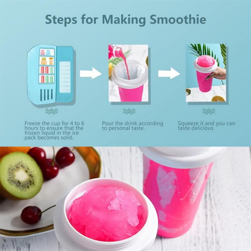 Latest Diy Slushy Maker Cup Quick-frozen Ice Cream Maker Squeeze Silicone Mug Homemade Quick Cooling Milks Makers Magic Slush Cups