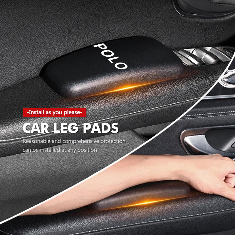 LMN1 Emblems For Volkswagen VW Car Knee Pad Leather Elbow Rest Pad Headrest Car Accessories Golf Jetta Passat Mk4 Mk5 Mk6 CC B5 B6 B7