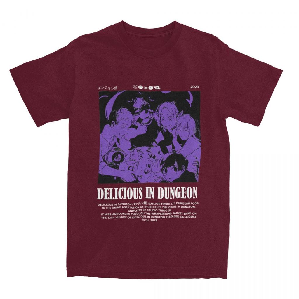 Men's T Shirt Dungeon Meshi Anime Marcille Laios T-Shirts Harajuku Delicious In Dungeon Summer Tee Shirt Y2K Cotton Tops