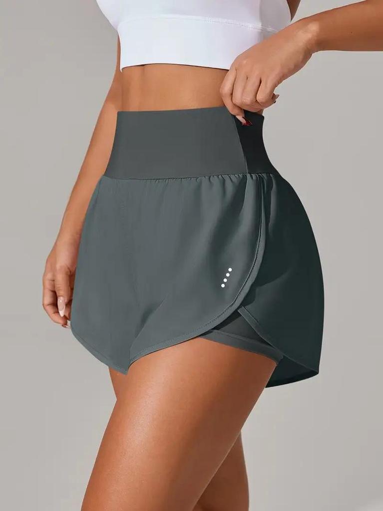 High-Waisted Ruffled Yoga Shorts - Women's Casual Sportswear for Tennis and Yoga