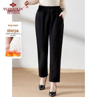 YUZHAOLIN Women's Winter Plush Lined Straight-Leg Pants