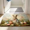 Egg Flower Rabbit Floor Mat Cartoon Bathroom Mat Easter Bunny Door Mat  Floor Protection