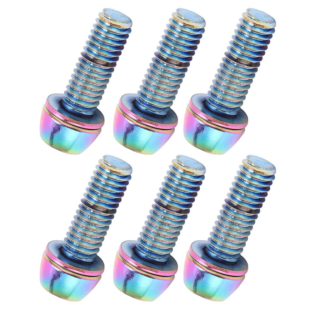 KRSCT 6pcs Cycling Stem Screws with Washers Stainless Steel Bolts Screws for Mountain Cycle Steering Handlebar M6