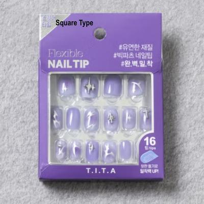 Puntas de Uñas Cuadradas - 25SS TITApress Púrpura