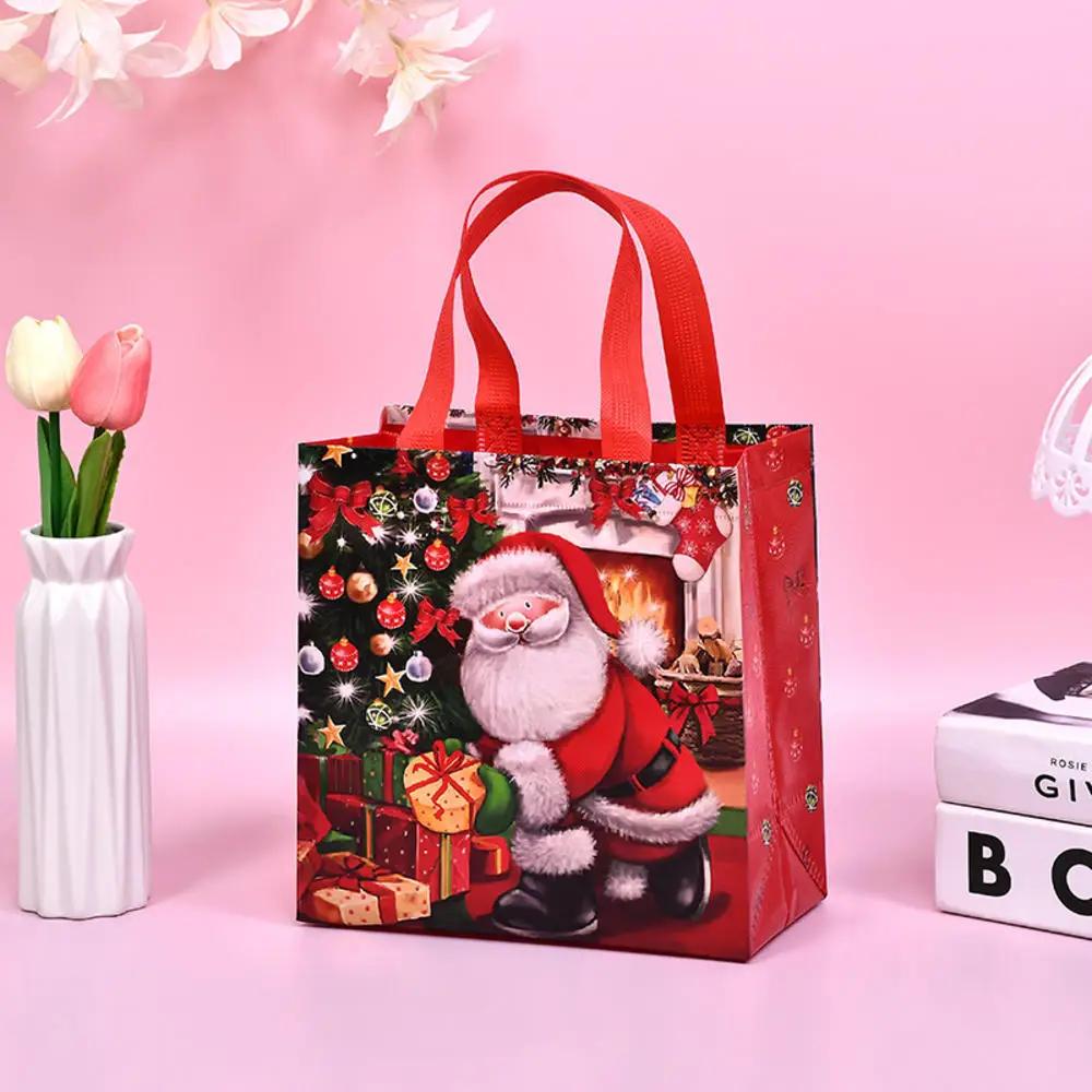 Reusable Christmas Bag Non-woven Fabric Christmas Decoration Storage Bag Non-woven Shopping Bag For Holiday Gift-giving