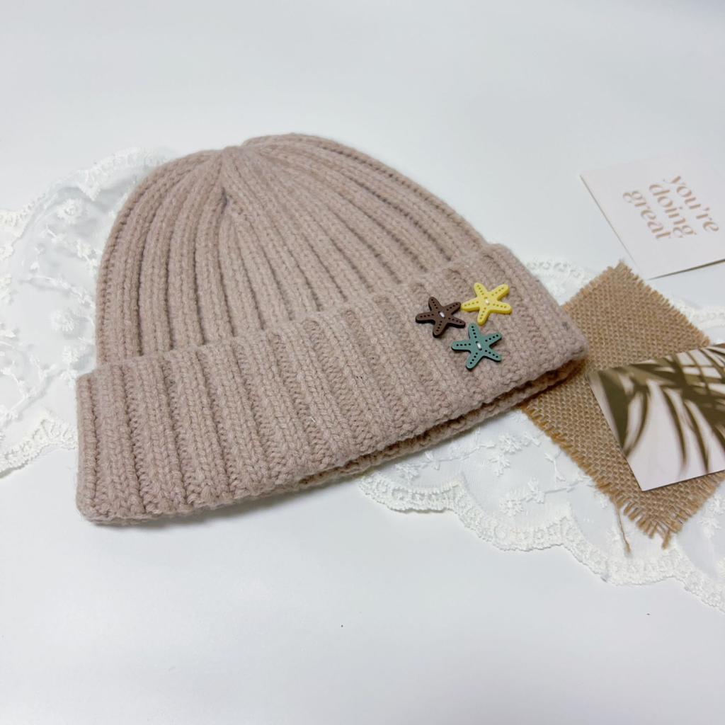 Popular Star Knitted Hat Children's Autumn and Winter New Fashion Warm Versatile Wool Hat Sweet Cool Cold Hat