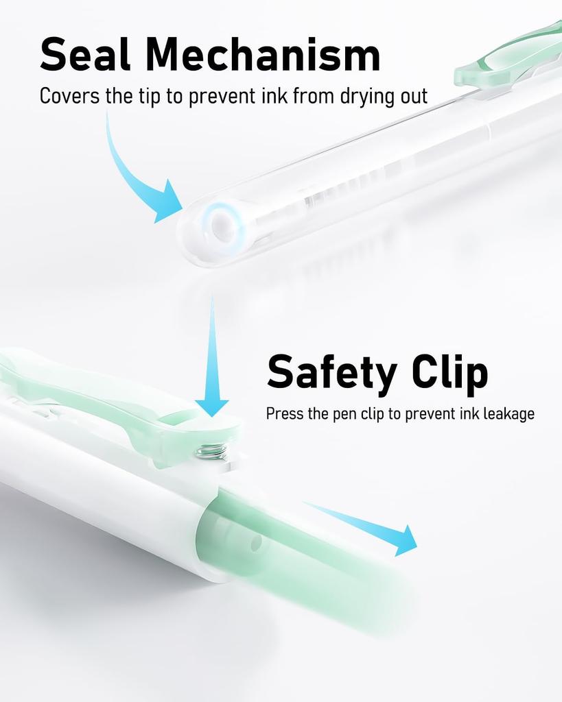 Four Candies Gel Pen Cute Gel 12 Ballpoint Pens 2 Perfect for and Student Supplies Green Set, Notebook-Style Pens, 0.5mm & Highlighters,
