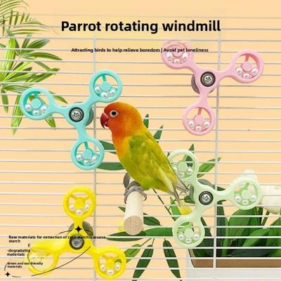 Neues drehbares Vogel interaktives Nymphensittich Sittich ABS Spinner Rad Wellensittich Papagei Sittich Käfigzubehör