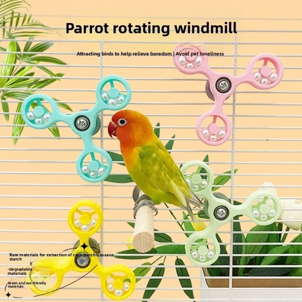Neues drehbares Vogel interaktives Nymphensittich Sittich ABS Spinner Rad Wellensittich Papagei Sittich Käfigzubehör