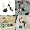 Black White Feline and Fish Key Chain Charm Accessories Pet Themed Keyring Bag Pendant Handmade Gift for Cat Lovers
