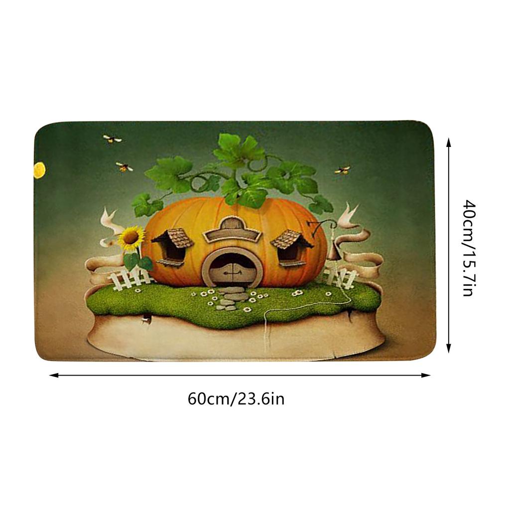 Halloween Doormat Flannel Printing, Halloween Carpet Door Decorations Door