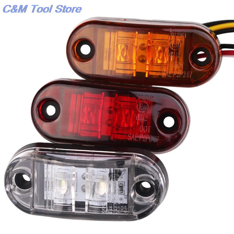 10pcs Universal 12V 24V Warning Light LED Side Marker Light Lamp Orange White Red LED Side Marker Lamp for Cars Truck Trailer
