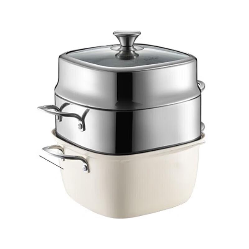 Supor Square 304 Stainless Steel Double-Layer Steamer Pot