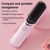 Cordless Hair Straightener Brush 3 Temp Adjustable Fast Heating Portable Travel Negative Ion Hot Brush Electric Curly Hair Styling Detangling Comb