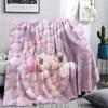1PC Kuromi Print Flannel Blanket, High quality All Seasons, Home Decor, Warmth and Comfort, Perfect for Christmas Gifts